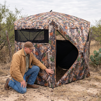 Hunting Blind 2-3 Person - 360° See-Through Ground Blind - Pop-Up