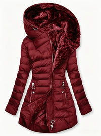 Women's Puffer Coat - Faux Fur Hood - Waterproof