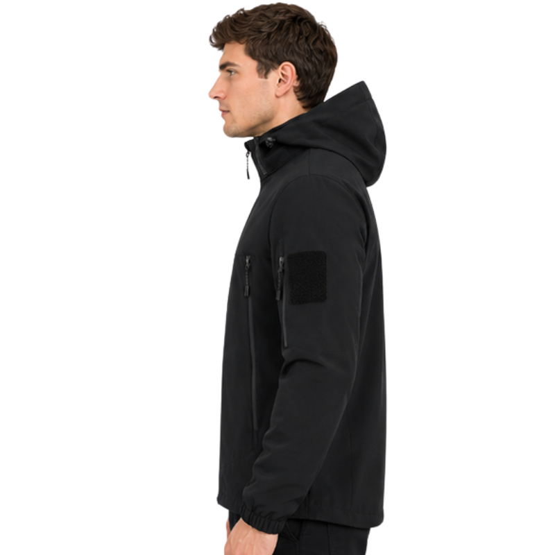 Men's Softshell Jacket - Removable Hood - Fleece Lined