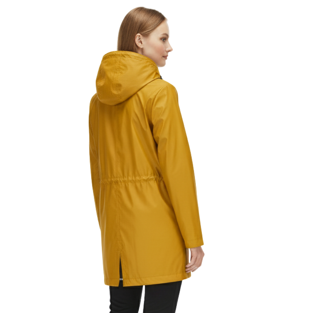 Women's Raincoat with Hood - Waterproof & Lightweight - Adjustable Waist