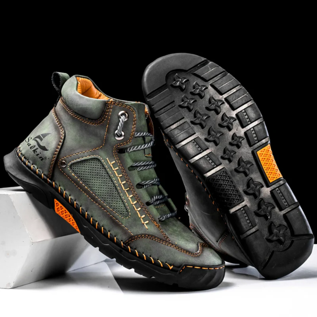 Men's Boots - Waterproof Vegan Leather - Rugged Non-Slip Sole