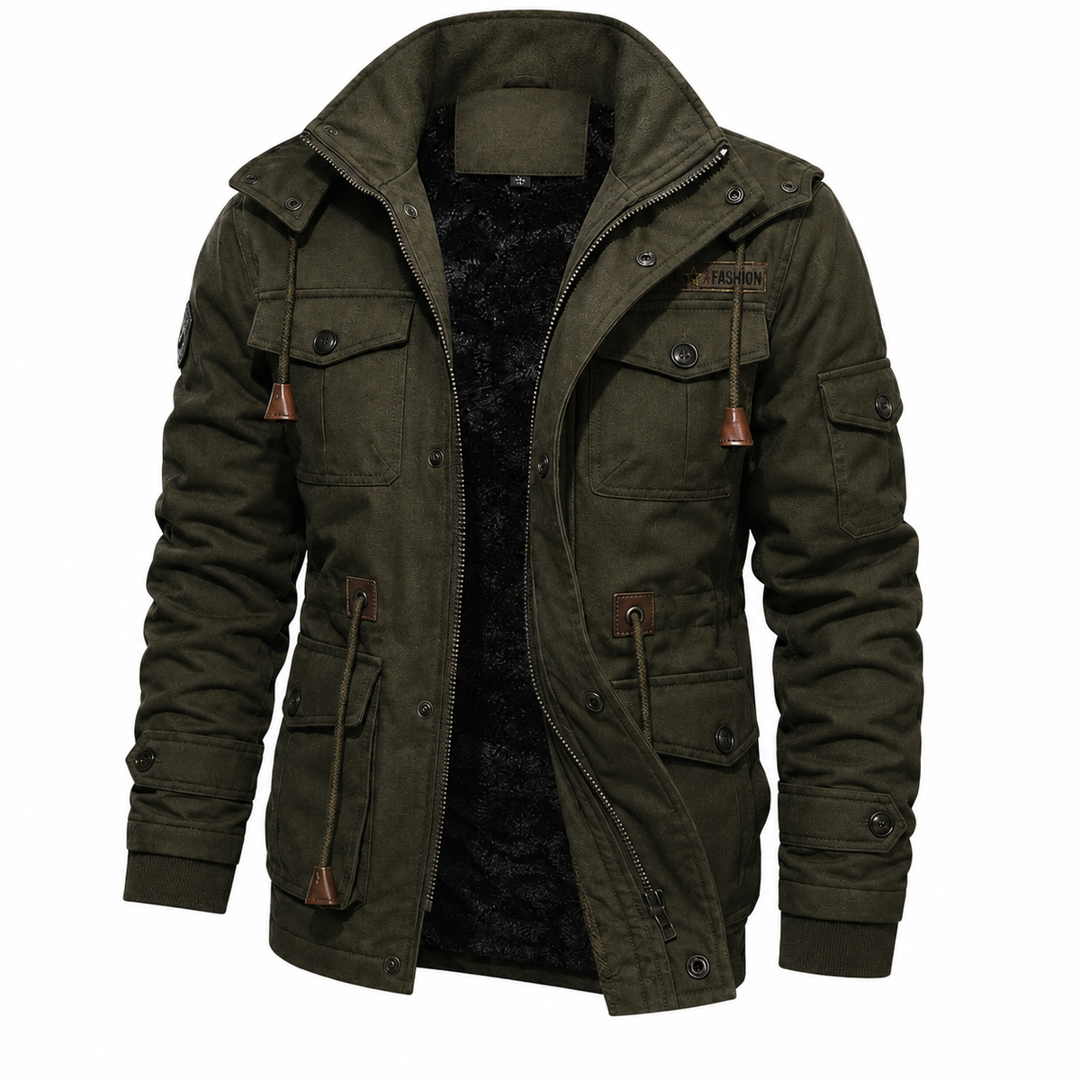Men's Waterproof Field Jacket - Windproof & Fleece-Lined - Multi-Pocket Design