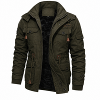 Men's Waterproof Field Jacket - Windproof & Fleece-Lined - Multi-Pocket Design
