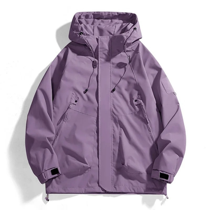 Waterproof Rain Jacket - Unisex Windbreaker with Hood