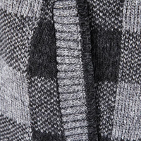Men's Cardigan Sweater with Hood - Buffalo Plaid Knit - Warm Fleece Lining