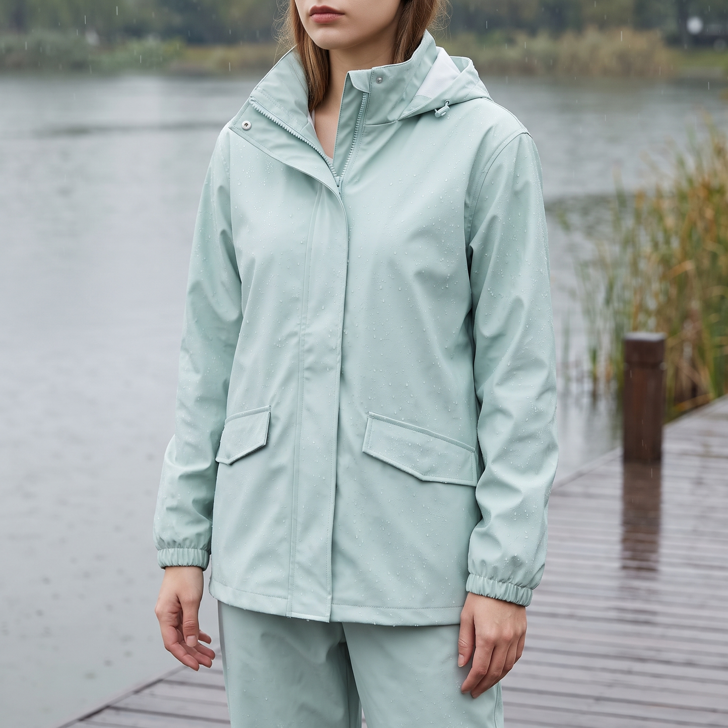 Regenanzug Damen - Jacke und Hose im Set - Wasserabweisend