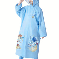 Kids Raincoat - Long Knee-Length Cut - Hood with Clear Visor