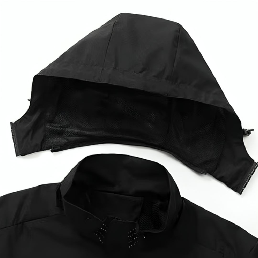 Men's Rain Jacket - Waterproof with Sealed Seams - Adjustable Hood