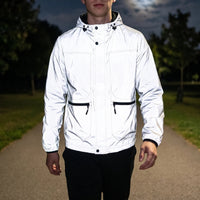 Reflective Jacket for Men - Water-Repellent Shell - Breathable Mesh Lining
