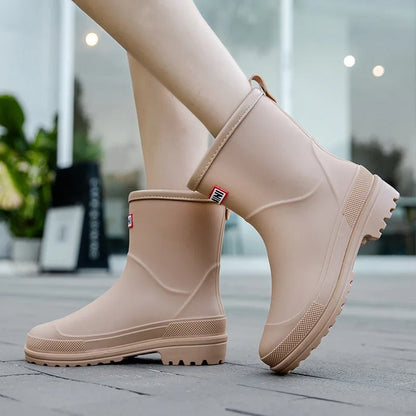 Stiefeletten Damen Wasserdicht Slip On mit Antirutschsohle