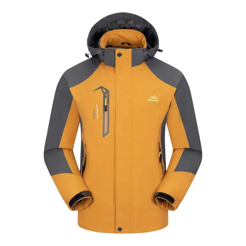 Men's Rain Jacket - Water-Repellent & Windproof - Detachable Hood