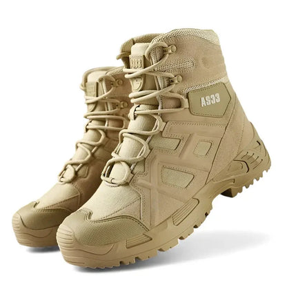 Men's Tactical Boots - Waterproof & High-Top Support - Slip-Resistant Sole