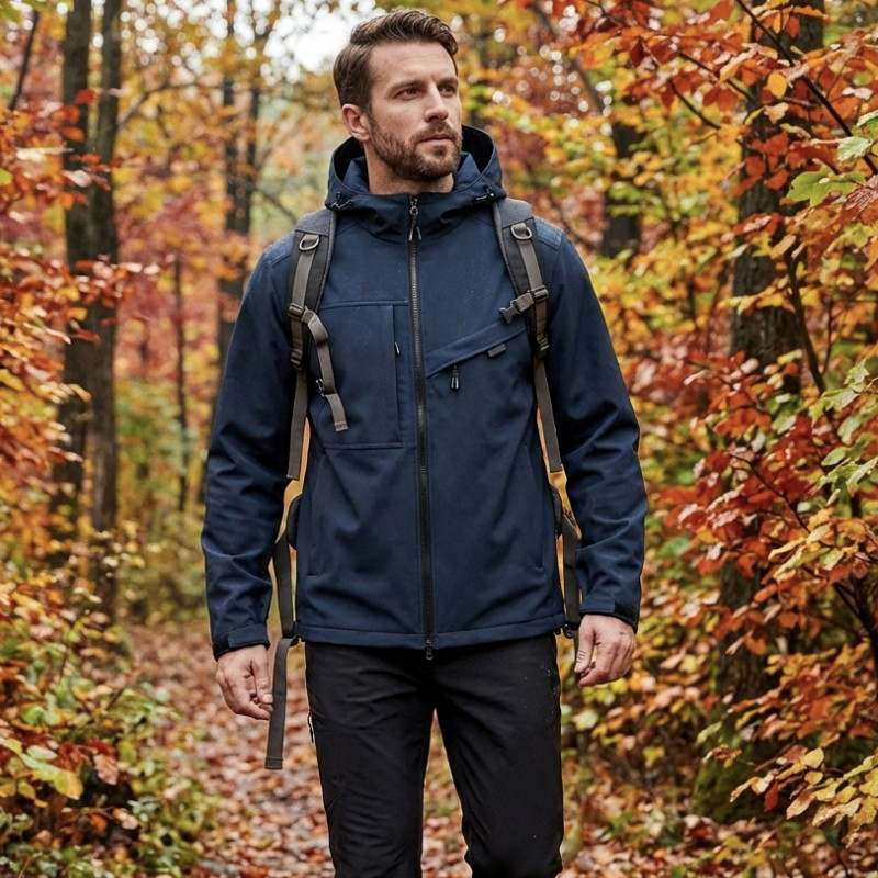Men's Rain Jacket - 8,000mm Waterproof & Packable - Adjustable Hood