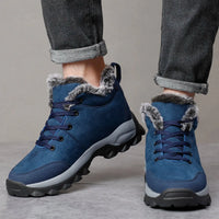 Waterproof Winter Boots for Men - Hiking Style - Side-Zip & Lace-Up