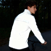 Reflective Running Jacket for Men - Windproof Cycling Jacket - Mesh-Lined