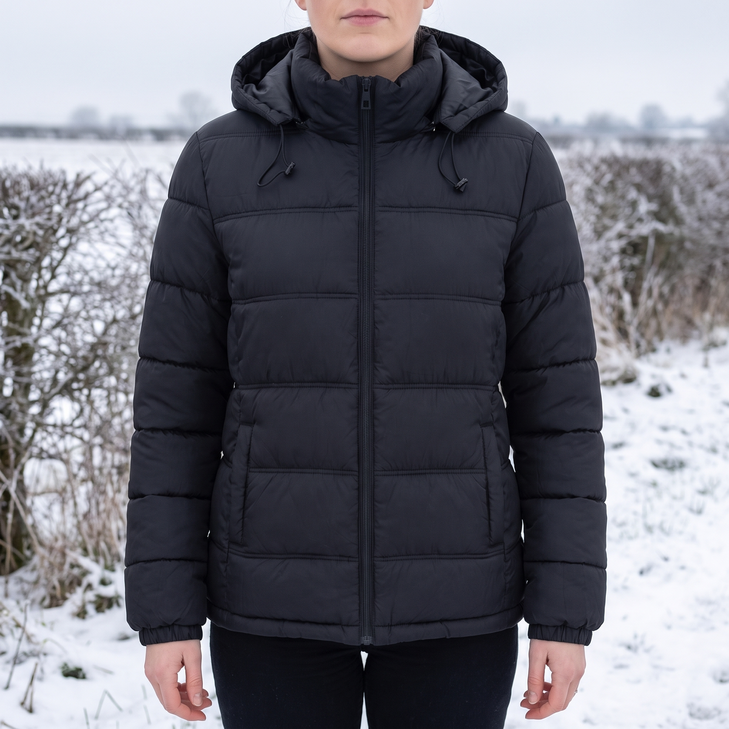 Winterjacke Damen mit Kapuze - Warm Wattiert - Kordelzug