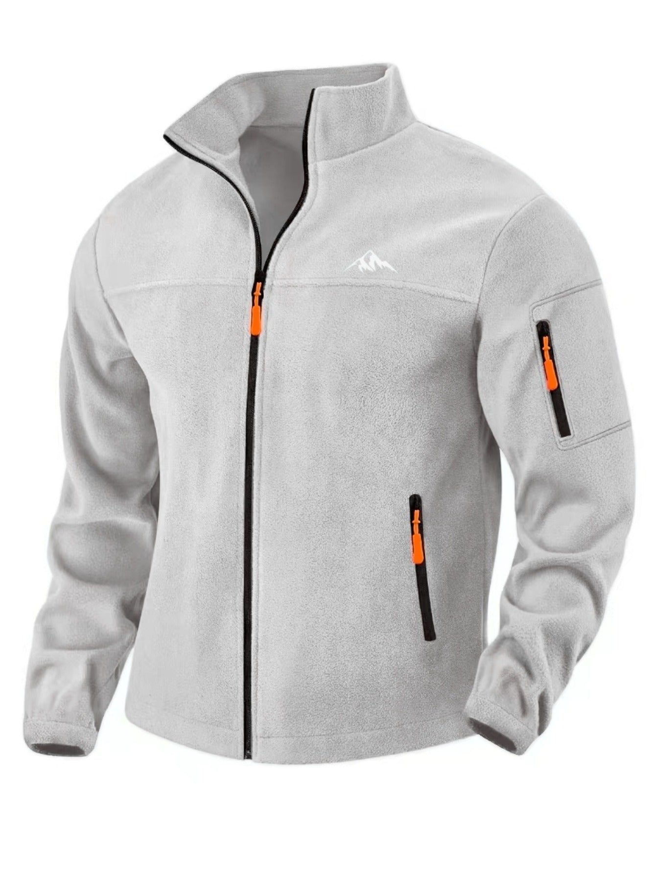 Fleecejacke Herren rostbraun mit Stehkragen und Reißverschluss