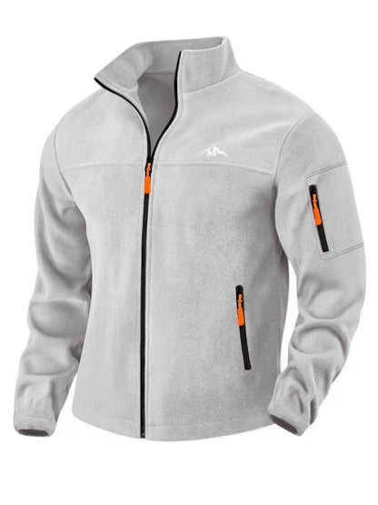 Fleecejacke Herren rostbraun mit Stehkragen und Reißverschluss