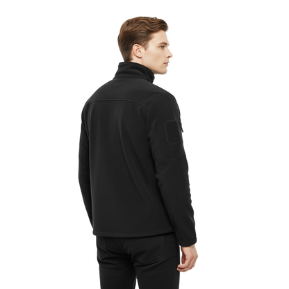 Taktische Fleecejacke Herren coyote-braun mit Stehkragen