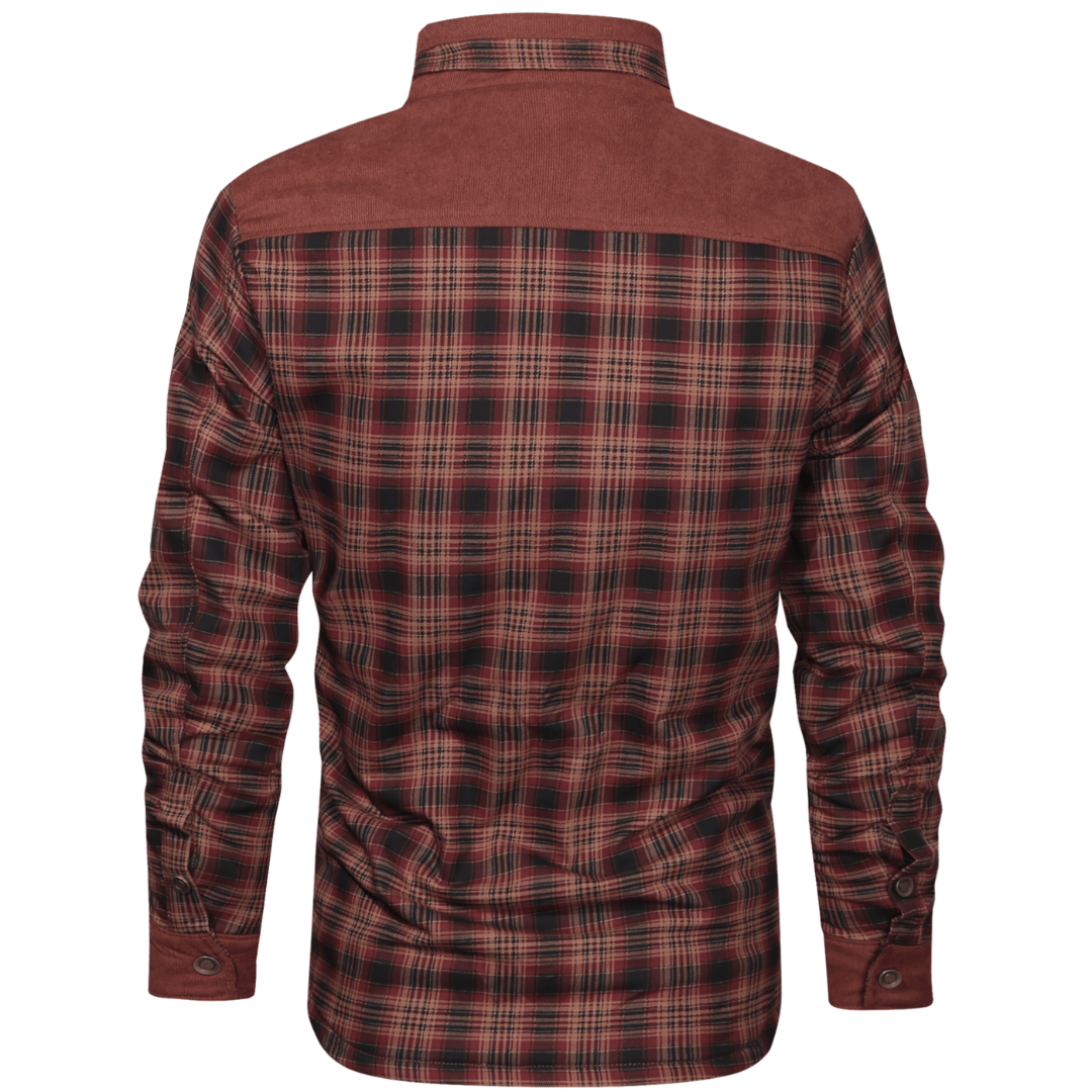 Flanelljacke Herren oliv kariert im Holzfäller-Look