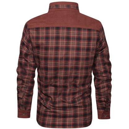 Flanelljacke Herren oliv kariert im Holzfäller-Look