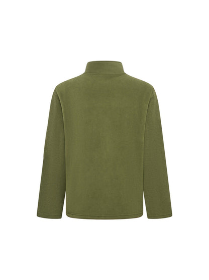 Fleecejacke Herren rostbraun mit Stehkragen und Reißverschluss