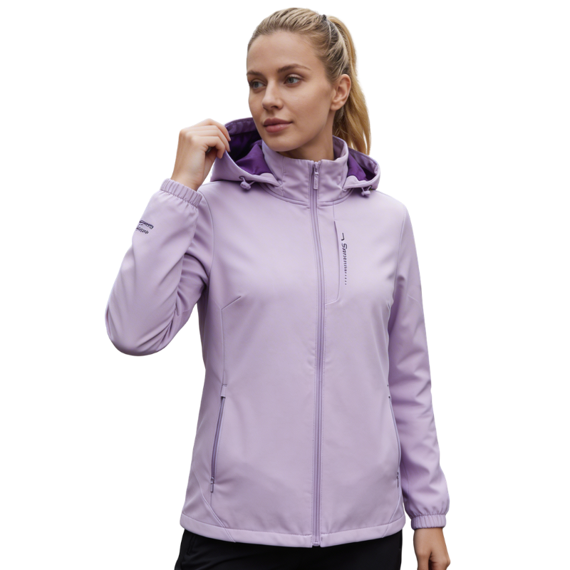 Women's Windbreaker Jacket - Fleece-Lined Softshell - Wind & Water-Resistant