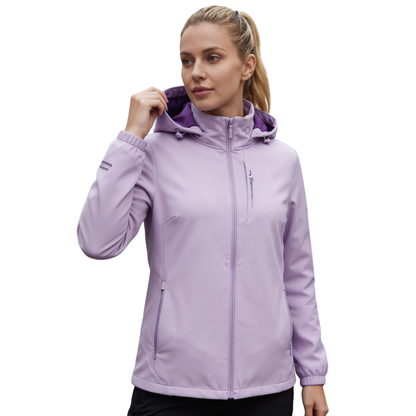 Women's Windbreaker Jacket - Fleece-Lined Softshell - Wind & Water-Resistant