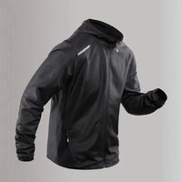 Windbreaker for Men - Reflective Hooded Running Jacket - Water-Repellent