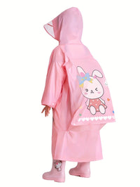 Kids Raincoat - Long Knee-Length Cut - Hood with Clear Visor