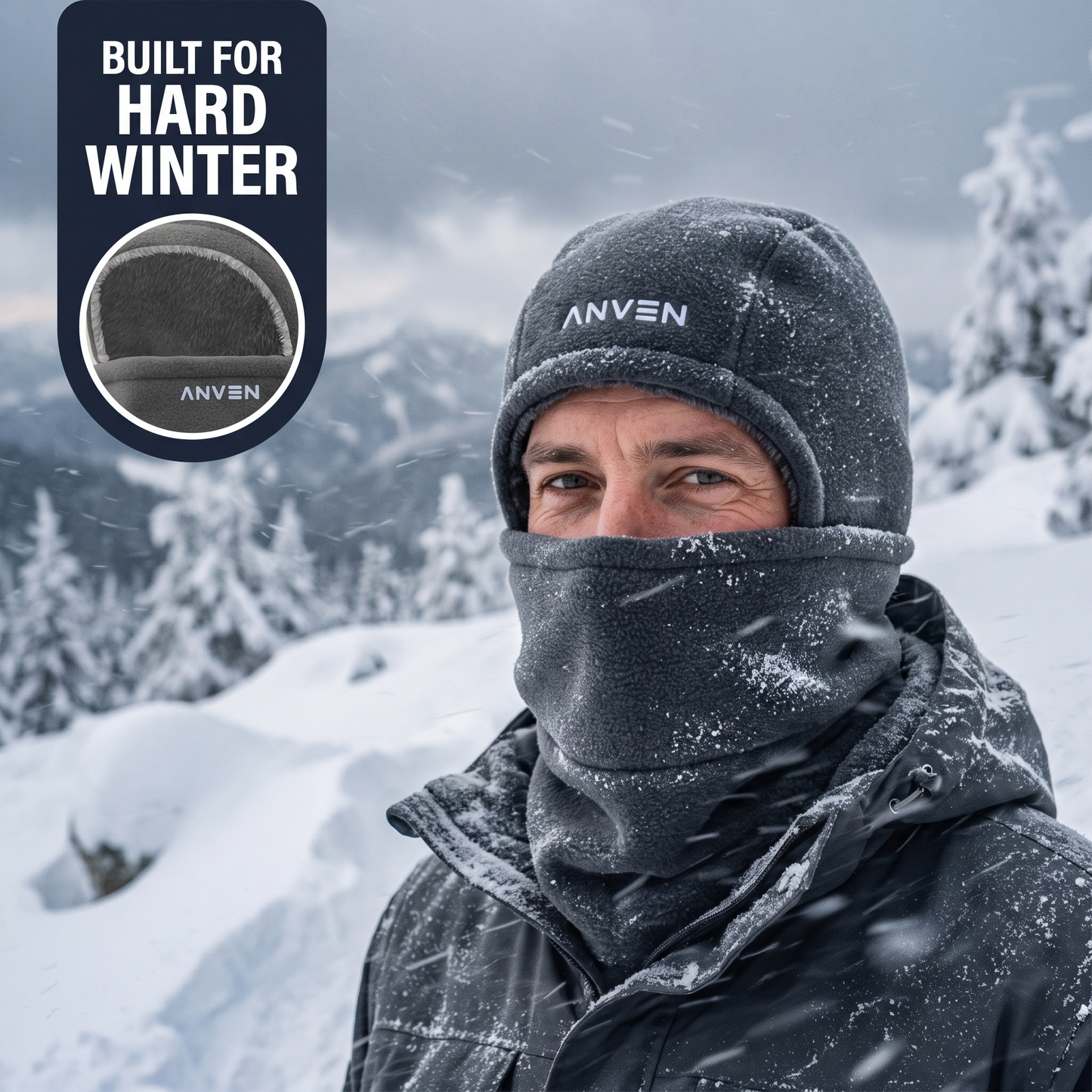 Fleece Balaclava - Thermal Winter Ski Mask - Adjustable Full Face Cover