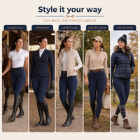 Women's Riding Breeches - Two-Tone Stretch Breeches - Zip Pockets