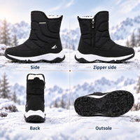 Men's Winter Boots - Plush Lined Snow Boots - Side Zip & Non-Slip Sole