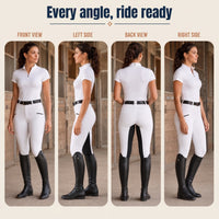 Women's Riding Breeches - Two-Tone Stretch Breeches - Zip Pockets
