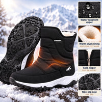 Men's Winter Boots - Plush Lined Snow Boots - Side Zip & Non-Slip Sole