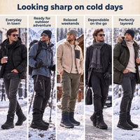 Men's Winter Boots - Plush Lined Snow Boots - Side Zip & Non-Slip Sole