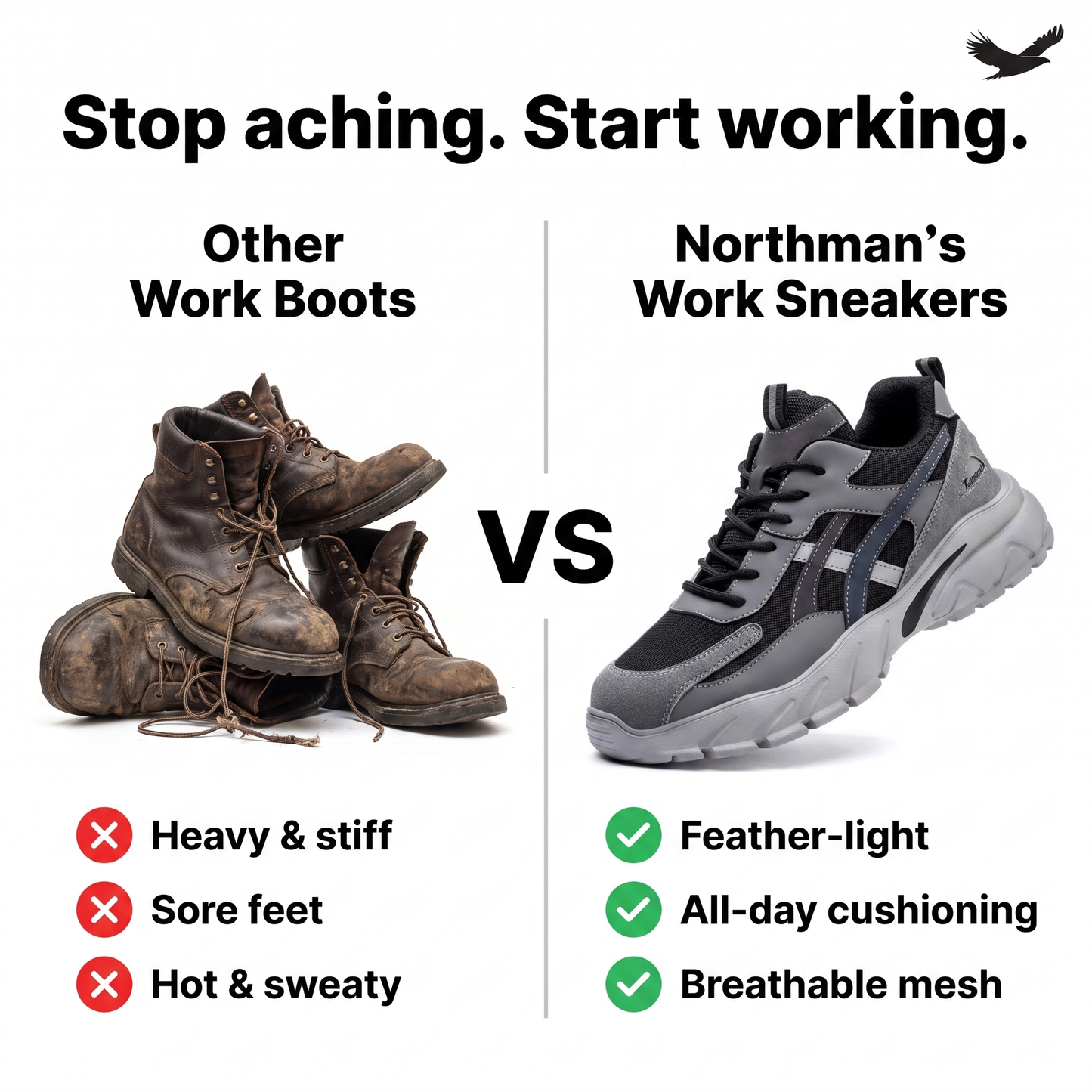 Safety Shoes - Lightweight Puncture-Proof Work Sneakers - Non-Slip
