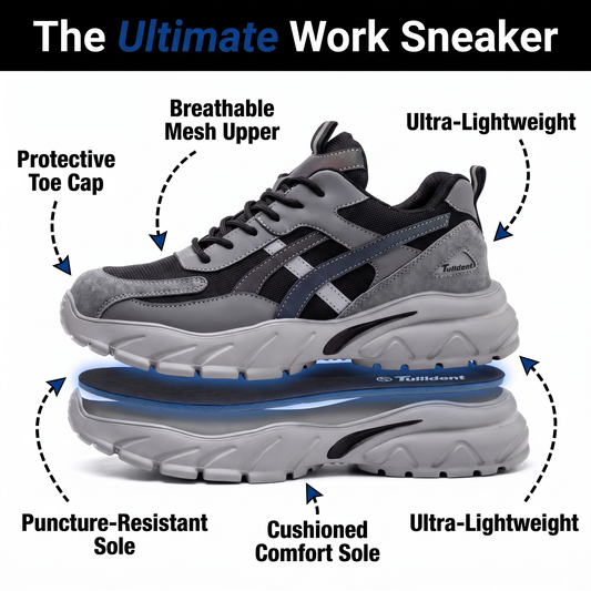 Safety Shoes - Lightweight Puncture-Proof Work Sneakers - Non-Slip