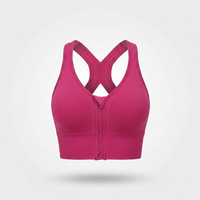 Women’s High Support Sports Bra - Front Zip - Cross-Back Design