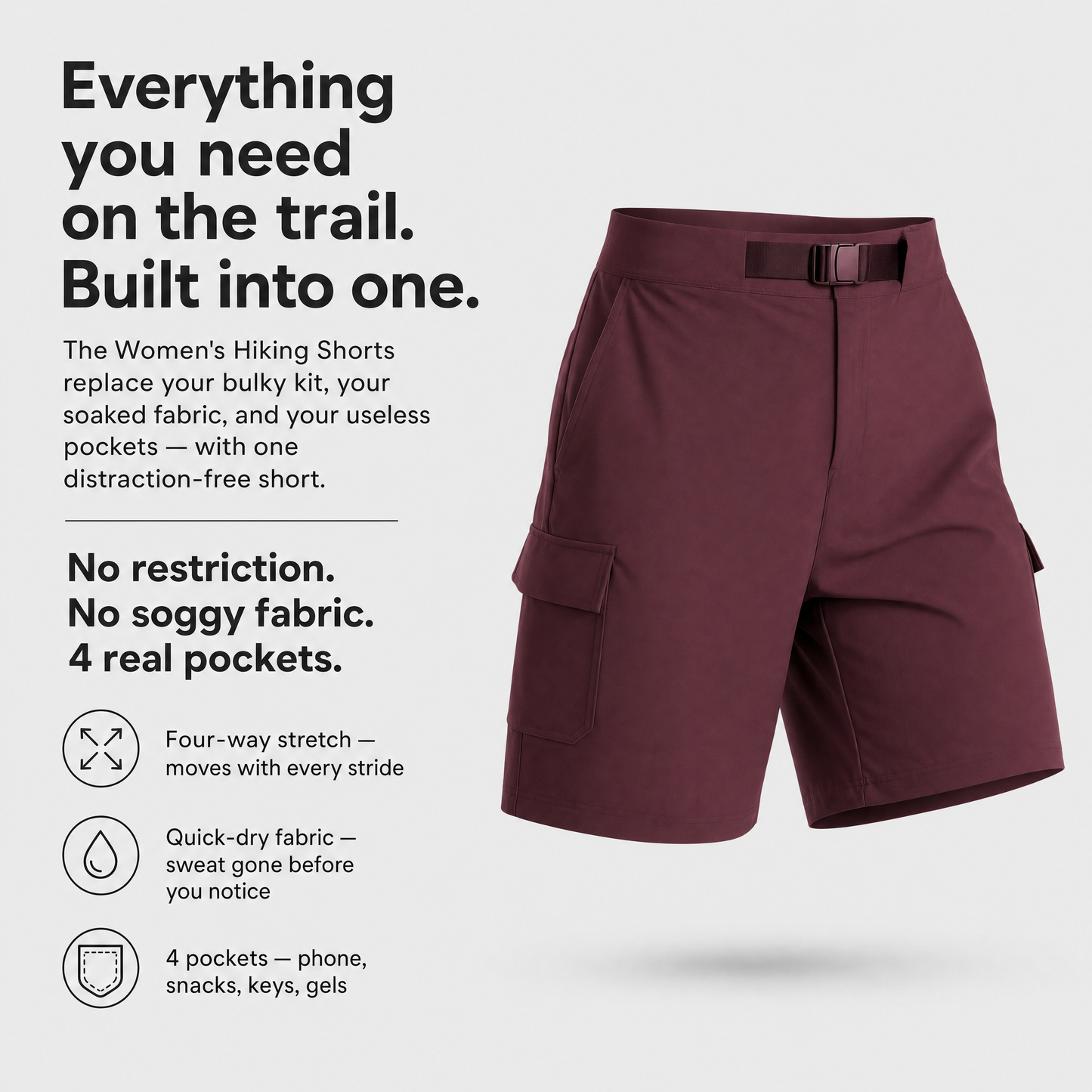 Women’s Hiking Shorts - Breathable Stretch - Quick-Dry