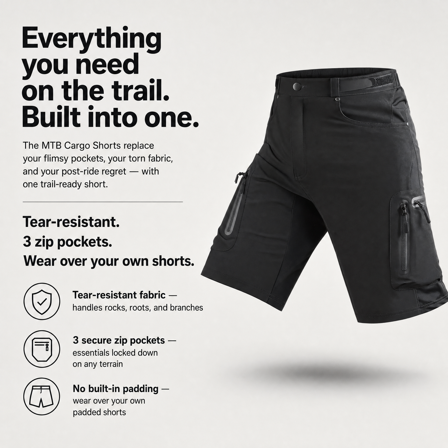 Men’s Mountain Bike Cycling Shorts - MTB Cargo Shorts