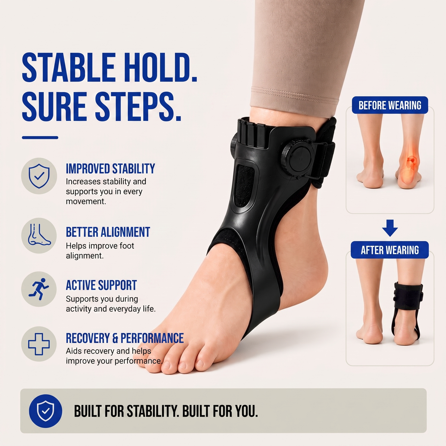 ankle brace - product infographic