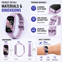Smart Watch - Fitness Tracker with 7-Day Battery - Waterproof