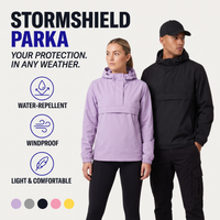 Waterproof Rain Jacket Unisex - Hooded Anorak Parka - Windproof