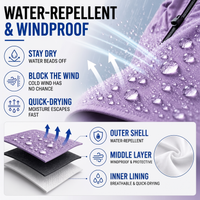 Waterproof Rain Jacket Unisex - Hooded Anorak Parka - Windproof