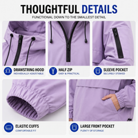 Waterproof Rain Jacket Unisex - Hooded Anorak Parka - Windproof