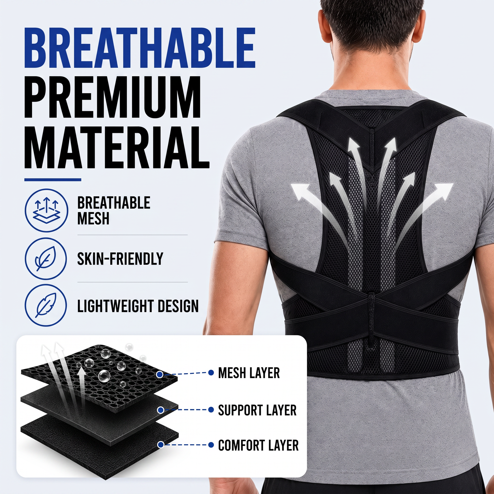 posture corrector - product infographic