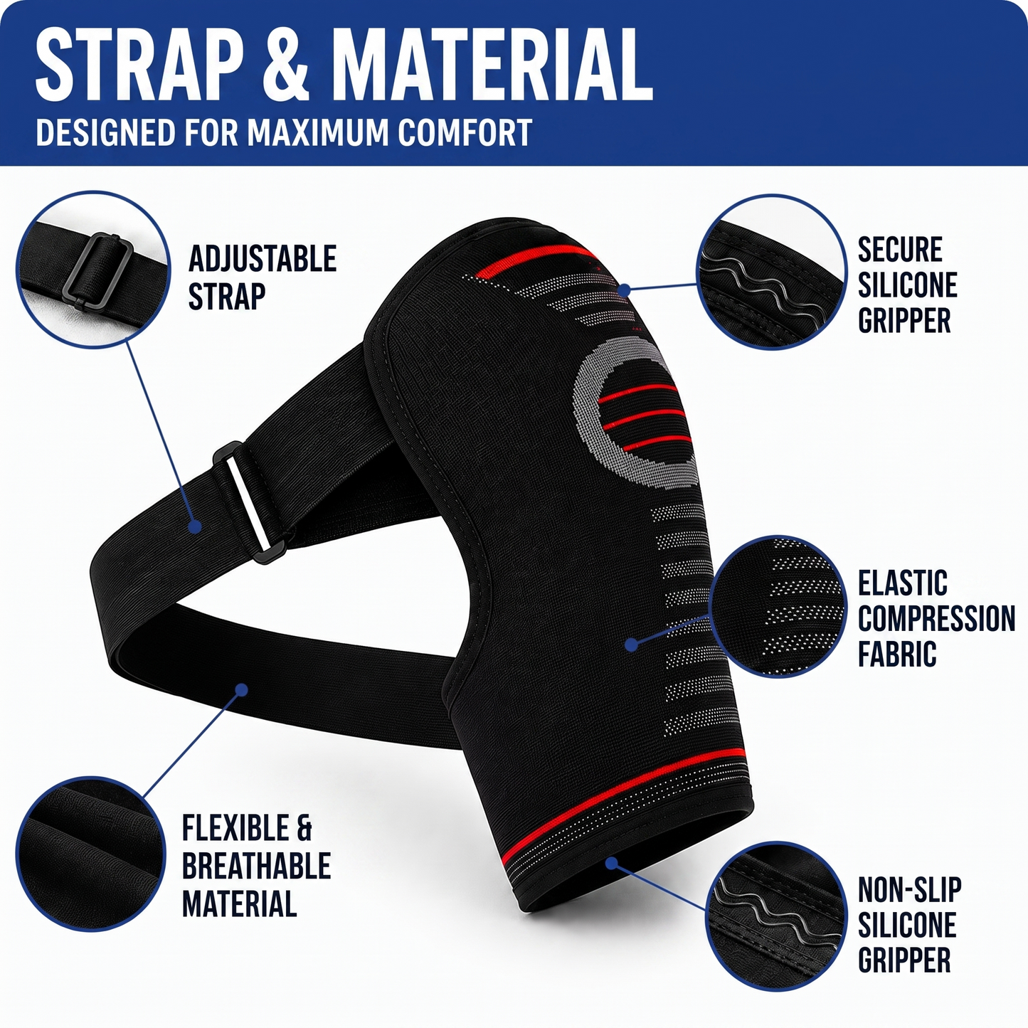 shoulder brace - product infographic
