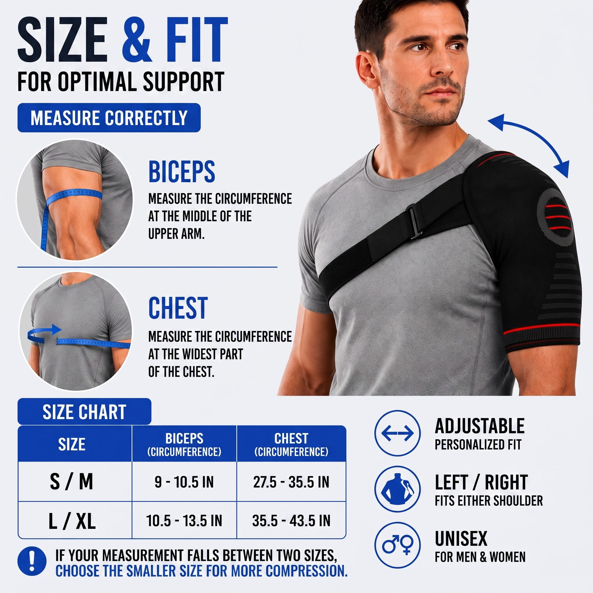shoulder brace - product infographic