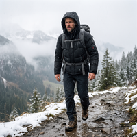 Men's Puffer Jacket - Waterproof & Windproof - Detachable Hood